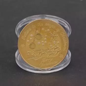 1 шт. Санта-Клаус пожелание монета сувенир подарок Счастливого Рождества позолоченный сувенир монета декоративная памятная монета домашний декор