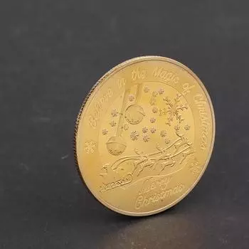 1 шт. Санта-Клаус пожелание монета сувенир подарок Счастливого Рождества позолоченный сувенир монета декоративная памятная монета домашний декор