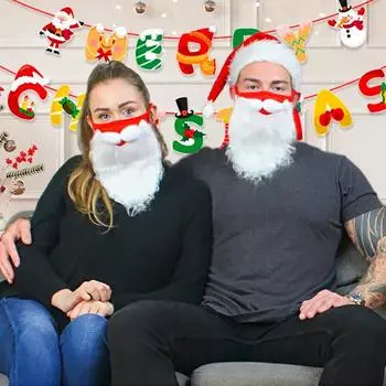 1 шт. Санта-Клаус, рождественская косплейная маска, рождественская маска для бороды, маскарадная маска