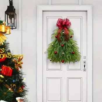 1 шт Санта приветственный знак украшение дома деревенский для входной двери веселый рождественский венок на елку зелёный