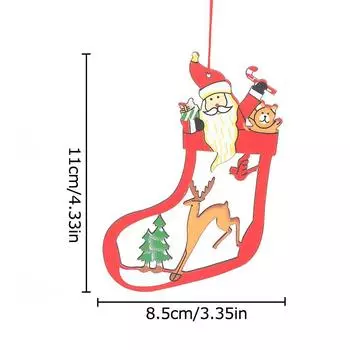 1 шт. Счастливого Рождества, рождественские украшения, счастливого Нового года, декор для елки, красные полые деревянные подвески