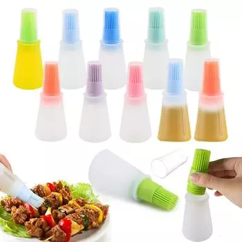 1 шт. щетка для бутылок с силиконовым маслом, щетки для барбекю/кондитерских изделий, силиконовая щетка для приготовления пищи на гриле, барбекю, выпечки, кондитерских изделий, масло/мед/соус, щетка для бутылок Green Yellow