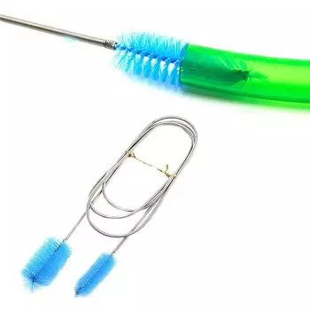 1 шт., щетка для чистки аквариума, гибкая изогнутая трубка из нержавеющей стали, щетка для чистки аквариума, аксессуары синий
