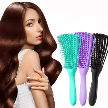 1 шт., щетка для распутывания волос, массажная щетка для волос, женская расческа для распутывания волос, расческа для укладки вьющихся волос, инструменты для ухода за парикмахерскими салонами чёрный