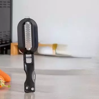 1 шт., щетка для рыбной кожи, быстрое удаление рыбьей чешуи, скребок, строгальный инструмент, инструмент для очистки рыбной чешуи, рыболовный нож, инструменты для чистки чёрный