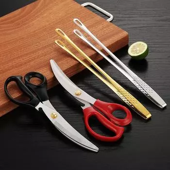 1 шт., щипцы для еды из нержавеющей стали, длинная ручка, Нескользящие щипцы для барбекю, щипцы для стейка, кухонные инструменты для приготовления пищи, кухонные аксессуары 23cm серебряный