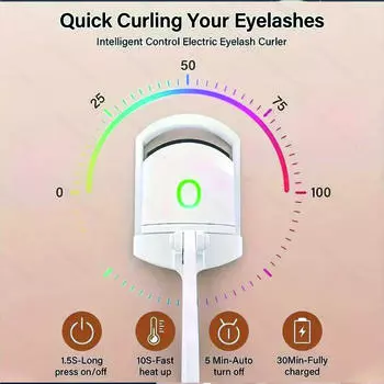 1 шт. - щипцы для завивки ресниц с подогревом, косметический инструмент, перезаряжаемые электрические щипцы для завивки ресниц с быстрым предварительным нагревом, розовый