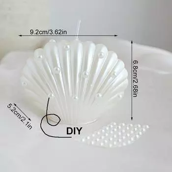 1 шт. Сделай сам Жемчужный бант Ракушка Ароматерапевтическая свеча Долгое время горения Украшение для вечеринки Свечи ручной работы День святого Валентина Белый