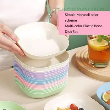 1 шт. Семейная тарелка для закусок Macaron, простая соломенная косточка, набор тарелок для закусок, фруктовая ореховая тарелка для закусок, кухонные принадлежности синий