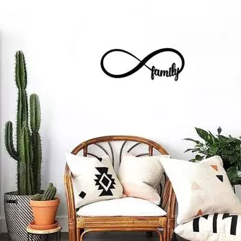 1 шт. Семейный знак «Бесконечность» с символом декоративного акцента, настенный декор, слово, железное искусство, настенное украшение, настенная наклейка светло-зеленый