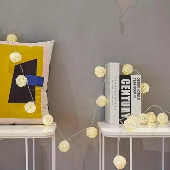 1 шт. Sepaktakraw Light Светодиодная гирлянда Рождественская детская комната Украшение Свет Красочный свет Праздничный свет 1.5m, 10 lights