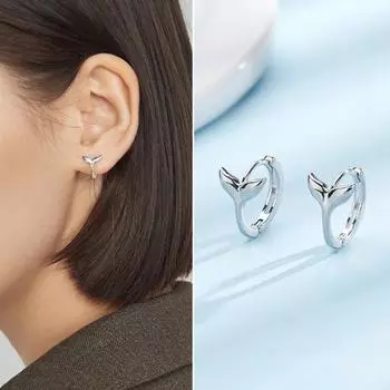 1 шт., серьги-кольца, темперамент, яркий блеск, геометрический пирсинг, гальваника, декоративный подарок, круг с хвостом русалки