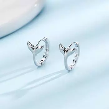 1 шт., серьги-кольца, темперамент, яркий блеск, геометрический пирсинг, гальваника, декоративный подарок, круг с хвостом русалки