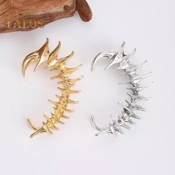 1 шт., серьги-крючки, металлические легкие серьги с имитацией цветка, однотонные, легкие, ушные манжеты из сплава золотистый