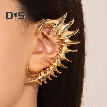 1 шт., серьги-крючки, металлические легкие серьги с имитацией цветка, однотонные, легкие, ушные манжеты из сплава серебряный