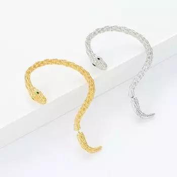 1 шт., серьги-манжеты в форме змеи, ретро серьги с маленькими животными, серьги тонкой работы, модные аксессуары серебряный