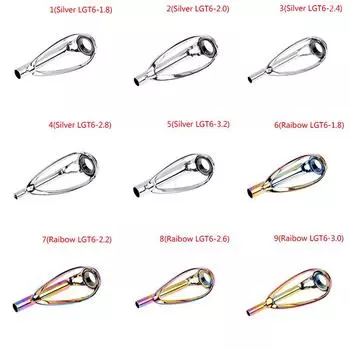 1 шт. серебристое/радужное направляющее кольцо с верхним кончиком без путаницы для спиннинговой удочки