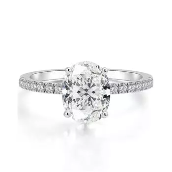 1 шт. серебристого цвета овальной огранки с белым камнем CZ Кольца-когти Обручальное кольцо Ювелирные изделия Подарки на день Святого Валентина 5 белый