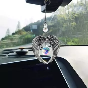 1 шт. Серебряное металлическое большое сердце и искусственный кристалл подвеска ручной работы автомобильные подвески для дома в виде колокольчика для украшения праздничные принадлежности для вечеринок