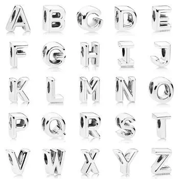 1 шт., серебряные подвески, бусины A-Z, 26 букв, Шарм, алфавит, Корона, O, подходят для браслетов для женщин, ювелирные изделия
