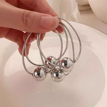 1 шт. серебряный круглый шарик резинка конский хвост головной убор высокоэластичный прочный головной убор аксессуары для волос своими руками