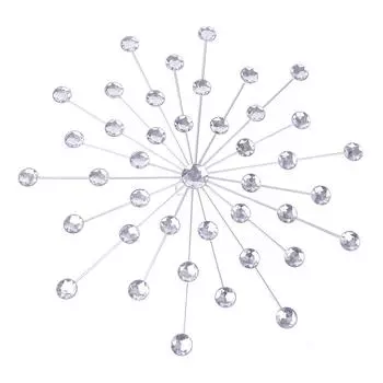 1 шт. серебряный металлический драгоценный настенный арт-объект с бриллиантами в виде солнца, акценты для спальни, гостиной серебряный