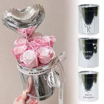 1 шт. Серебряный зеркальный цветок розы круглый свадебный День Святого Валентина подарочная коробка для объятий рождественский подарок