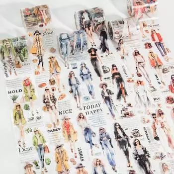 1 шт., серия модного журнала, агентство, маскирующая лента васи, ретро-руководство, декоративный клейкий материал, наклейка, этикетка для скрапбукинга