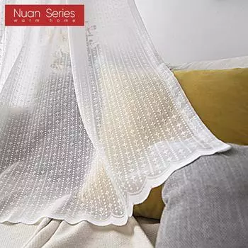 1 шт. серия Nuan 10-20% затемнение французский стиль свежая волна нижняя кружевная прозрачная занавеска для гостиной спальни балкона домашний декор W100cm x L130cm белый