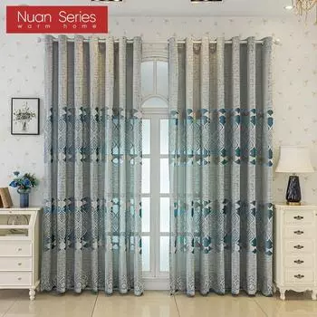 1 шт. серия Nuan 40-70% затемняющие современные роскошные европейские ажурные жаккардовые шторы доступны в нескольких цветах для гостиной спальни домашнего декора W100cm x L200cm синий