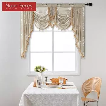 1 шт. серия Nuan 60-70% светло-коричневый европейский жаккардовый занавес с затенением для украшения окна спальни гостиной W155cm x L125cm светло-коричневого