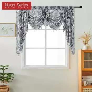 1 шт. серия Nuan 60-70% затемняющий жаккардовый процесс полиэфирное волокно роскошный экзотический стиль занавески для спальни гостиная украшение окна W155cm x L125cm чёрный