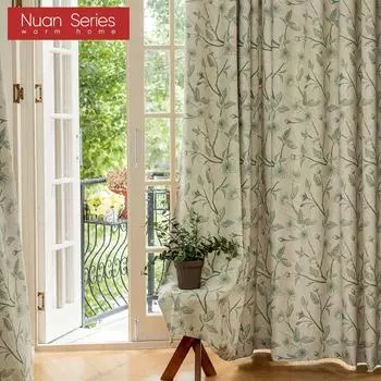 1 шт. серия Nuan 70-80% затемняющие французские ретро романтические напечатанные шторы для спальни гостиной домашнего декора W100cm x L130cm зелёный