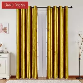 1 шт. серия Nuan 70-80% затемняющие итальянские бархатные однотонные универсальные шторы для гостиной спальни домашнего декора W100 x L130cm золотой