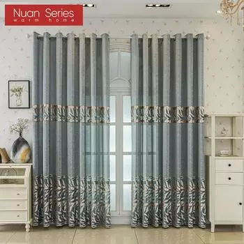 1 шт. серия Nuan Advanced European 40-70% затемняющие синие и серые жаккардовые шторы для гостиной, спальни, домашнего декора W100cm x L200cm синий