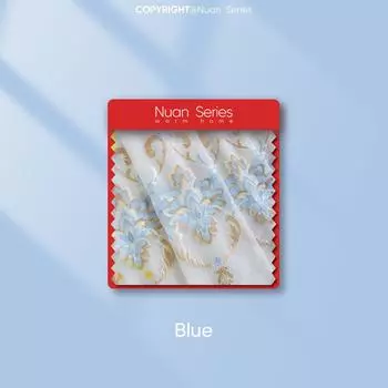 1 шт. Серия Nuan Европейская вышитая прозрачная занавеска Полупрозрачная высота 260 см Тюль для гостиной спальни украшение окна домашний декор 100X260cm синий