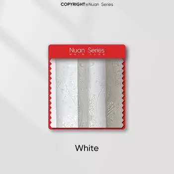 1 шт. Серия Nuan Французский жаккард Белая полупрозрачная тюлевая занавеска Удобный тюль для гостиной спальни балкона окна Домашний декор W100cm x L130cm белый