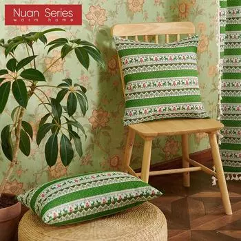 1 шт. серия Nuan, модная и универсальная удобная наволочка из хлопка и льна в богемном стиле для дивана, гостиной, спальни, украшения дома 30cm x 50cm красный