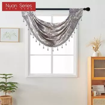 1 шт. серия Nuan, модная и универсальная занавеска в европейском стиле с кружевной отделкой для декора маленького окна 70x42 см W70cm x L42cm фиолетовый