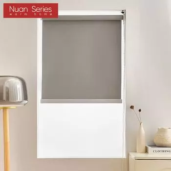 1 шт. серия Nuan простые однотонные полностью затемняющие водонепроницаемые рулонные шторы для спальни, окна, кухни, маленького окна, ванной комнаты, домашнего декора W60cm x L200cm серый