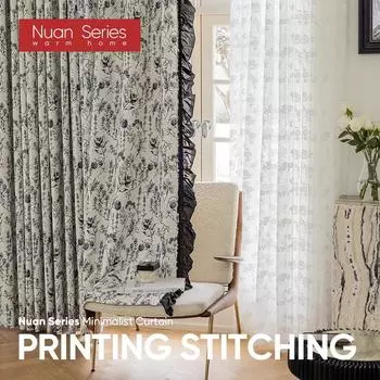 1 шт. серия Nuan с цветочным принтом, затемняющие окна для гостиной, дома, декоративные шторы W100cm x L260cm