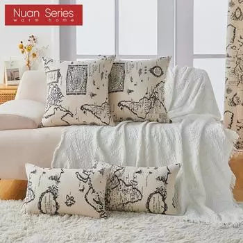 1 шт. серия Nuan современная и универсальная мягкая наволочка в стиле ретро с принтом для дивана-кровати гостиной спальни домашнего декора 30x50 см/45x45 см/50x50 см 30cm x 50cm