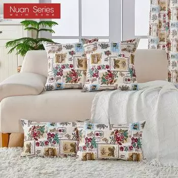 1 шт. серия Nuan универсальная американская ретро хлопковая и льняная удобная наволочка для дивана-кровати гостиной спальни домашнего декора 30cm x 50cm