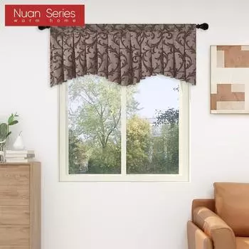 1 шт. серия Nuan, высокое качество, затемняющая жаккардовая штора в европейском стиле для декора маленького окна 132x46 см W132cm x L46cm коричневый