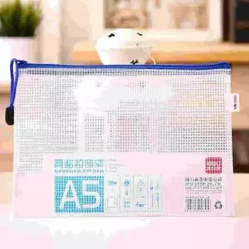1 шт. сетчатая ПВХ сумка на молнии водонепроницаемая для хранения папок и товаров для дома и офиса(Случайный цвет) A