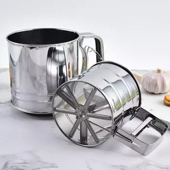 1 шт. сетчатый фильтр из нержавеющей стали для выпечки кондитерских изделий, шейкер для сахара, ручное сито для муки, чашка для сита для выпечки, кухонные принадлежности