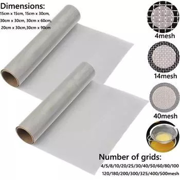 1 шт. сетчатый фильтр из нержавеющей стали 304, 5/8/20/30/40-500 ячеек, плетеная проволока, высококачественный сетчатый фильтр из нержавеющей стали 15x15cm