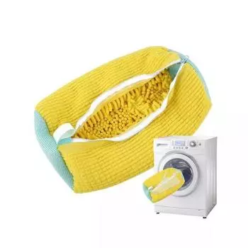 1 шт. сетчатый мешок для белья для кроссовок, ботинок с молниями, мешок для мытья обуви, многоразовый мешок для чистки обуви, мешок для стирки жёлтый