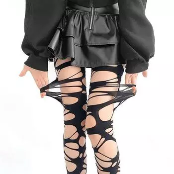 1 шт., сексуальные ажурные чулки нестандартного дизайна, готические перфорированные ажурные чулки в стиле панк, эластичные модные полые чулки one size белый