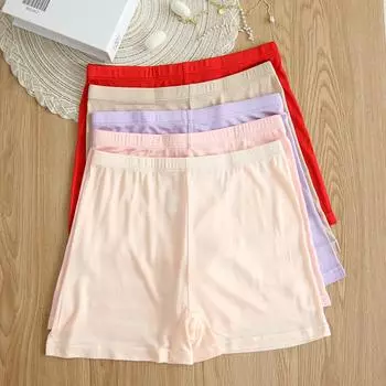 1 шт. Сексуальные кружевные трусики с низкой талией, шелковистые, гладкие и высокоэластичные шелковые трусы для домашнего белья M бежевый